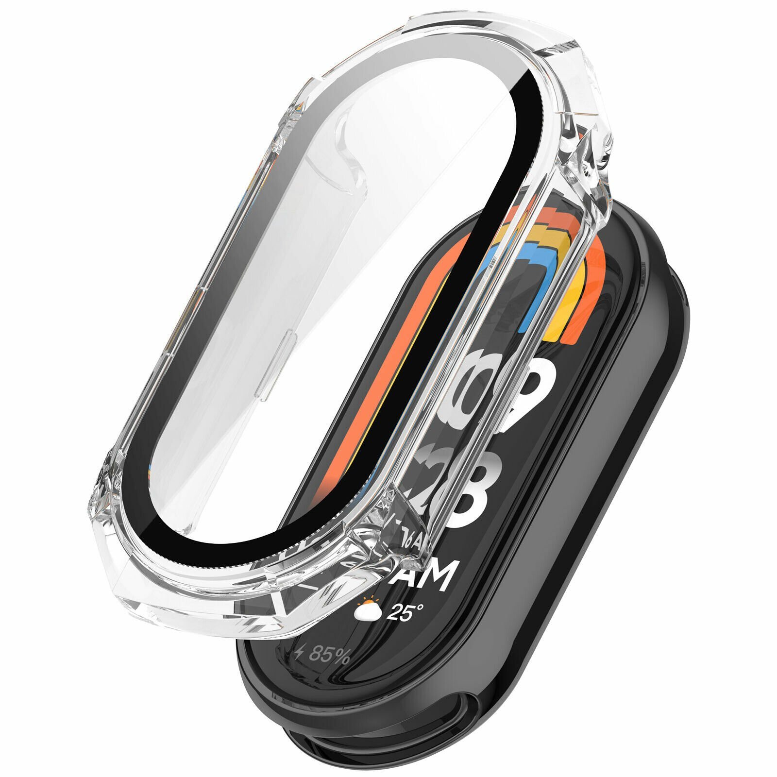 Xiaomi Mi Band 8 PC 360 Sert Ekran Koruyucu Kasa Şeffaf