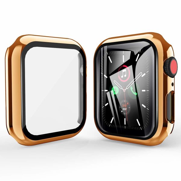 Apple Watch 45mm Shine Case Parlak Kasa Ekran Koruyucu Bakır