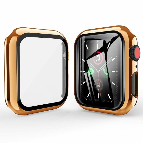 Apple Watch 41mm Shine Case Parlak Kasa Ekran Koruyucu Bakır