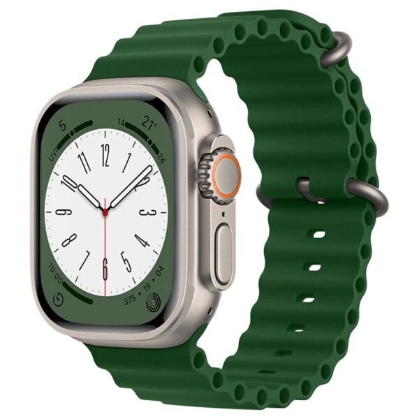 Apple Watch 42-45-44-49mm Ocean Loop Silikon Kordon Yeşil