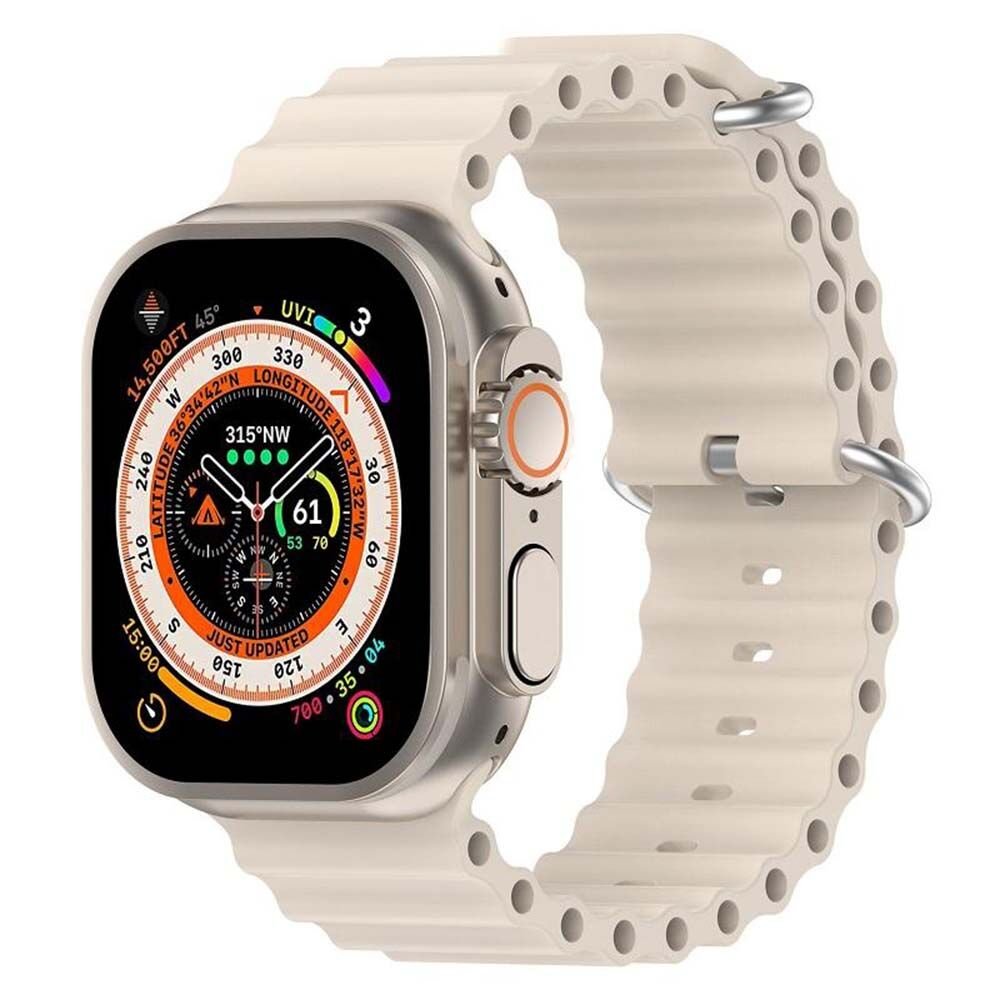 Apple Watch 42-45-44-49mm Ocean Loop Silikon Kordon Starlight