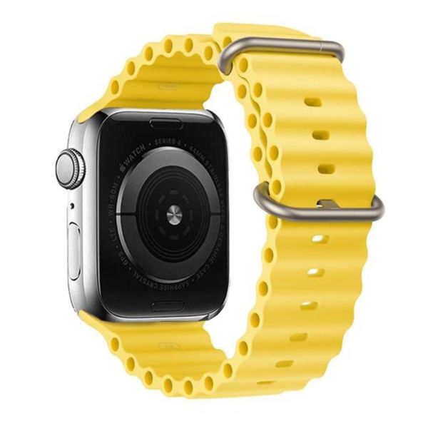 Apple Watch 38-40-41mm Ocean Loop Silikon Kordon Sarı