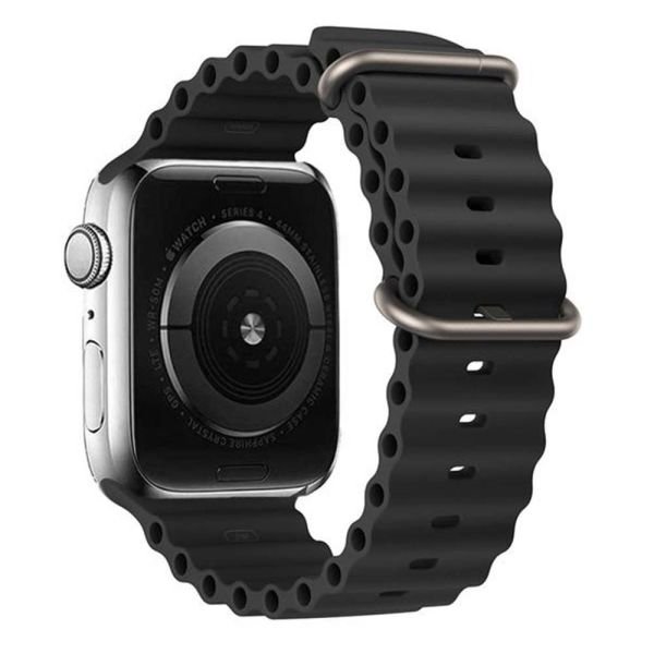 Apple Watch 38-40-41mm Ocean Loop Silikon Kordon Siyah