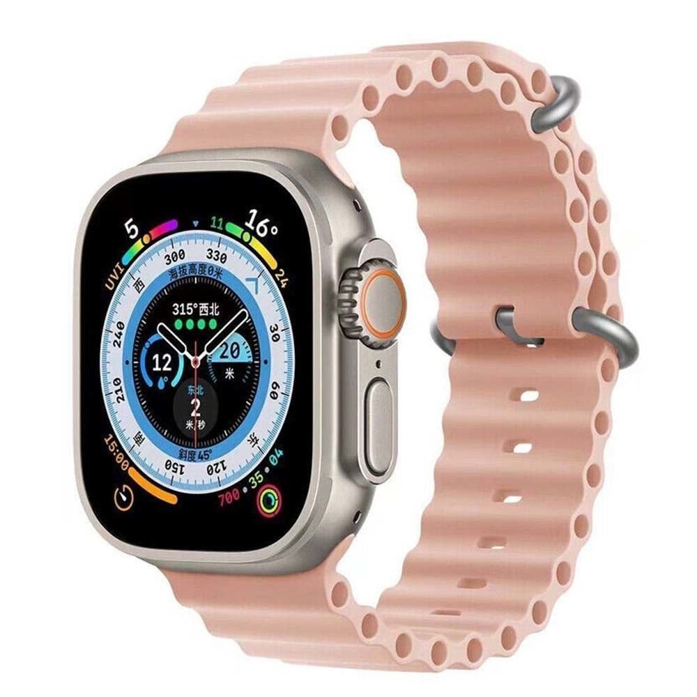 Apple Watch 38-40-41mm Ocean Loop Silikon Kordon Pembe