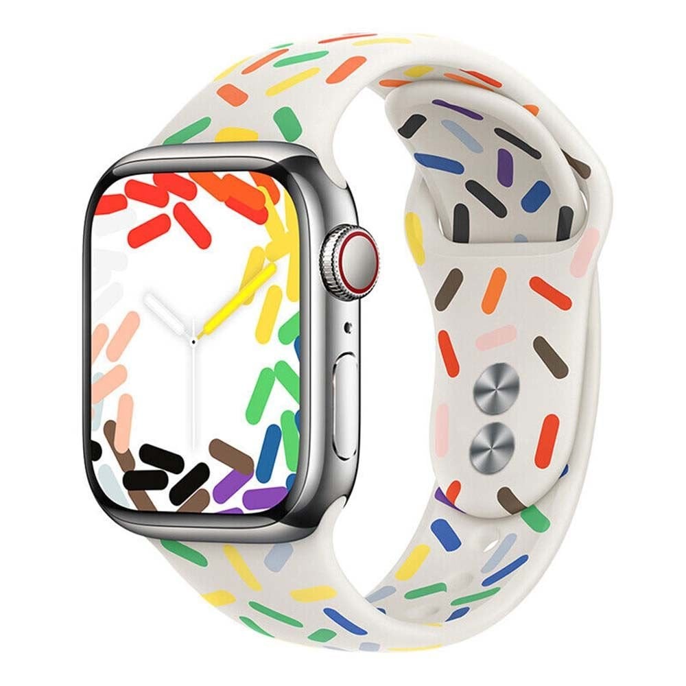 Apple Watch 42-44-45-49mm Rod Loop Renkli Silikon Kordon Beyaz