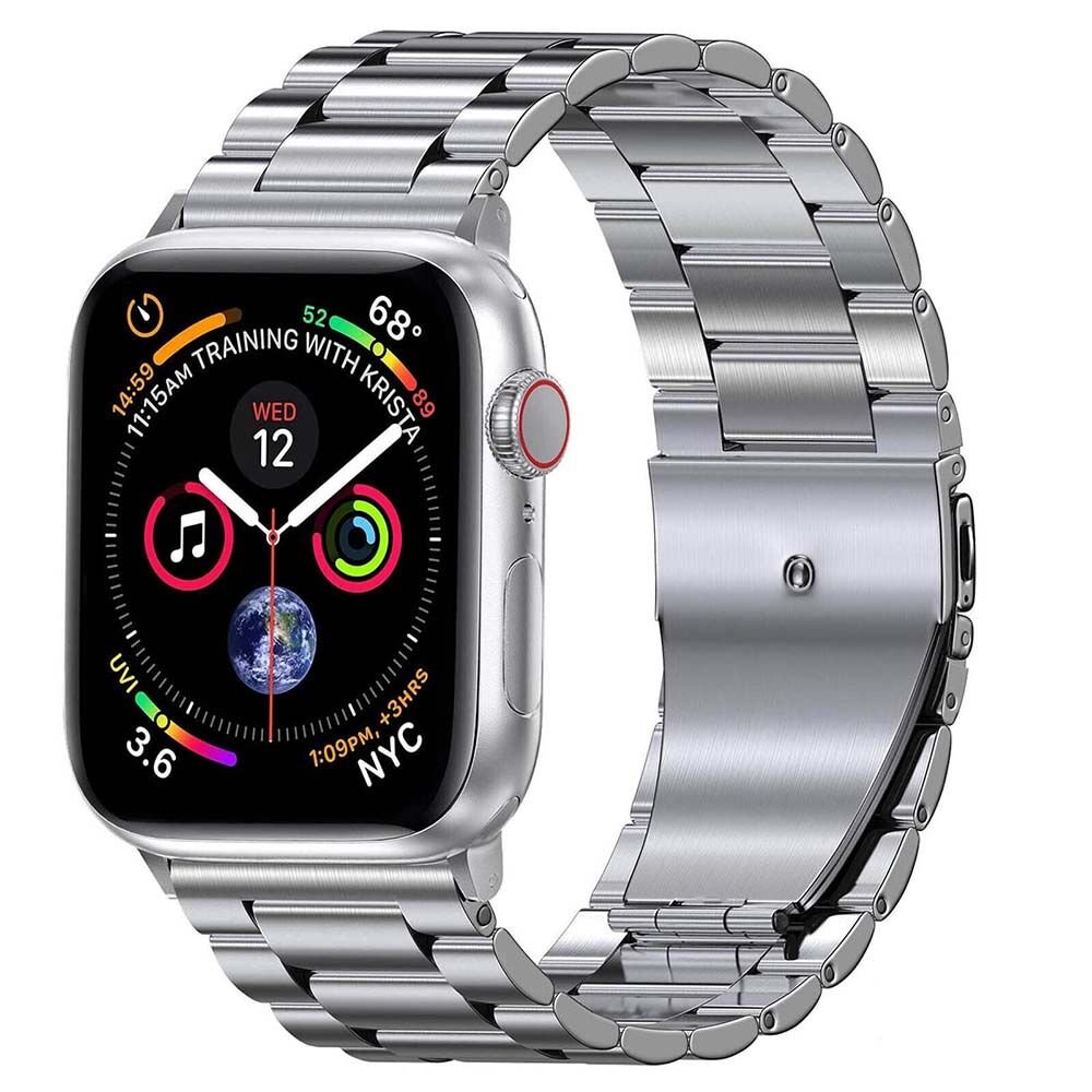 Apple Watch 42-44-45-49mm A+ Kalite 3B Metal Bakla Kordon Gümüş