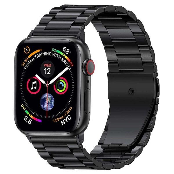 Apple Watch 42-44-45-49mm A+ Kalite 3B Metal Bakla Kordon Siyah