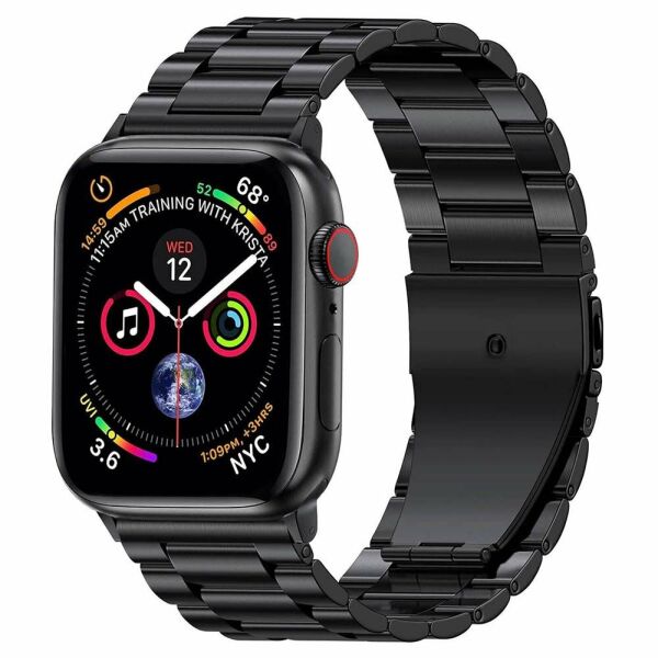 Apple Watch 38-40-41mm A+ Kalite 3B Metal Bakla Kordon Siyah