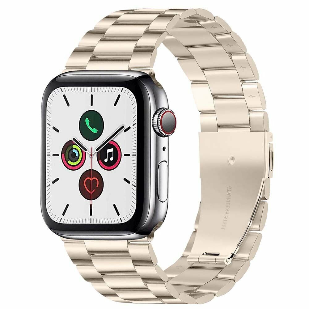 Apple Watch 38-40-41mm A+ Kalite 3B Metal Bakla Kordon Starlight