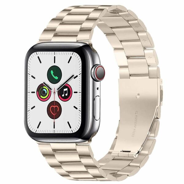 Apple Watch 38-40-41mm A+ Kalite 3B Metal Bakla Kordon Starlight