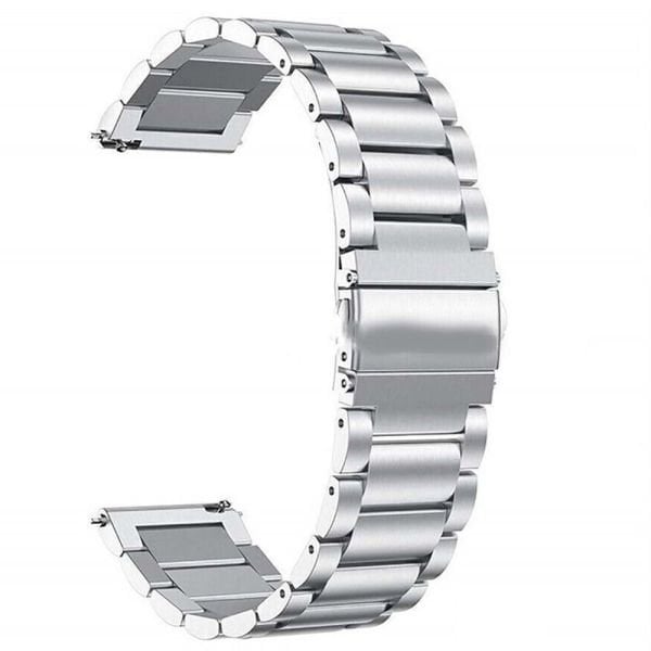 22mm Huawei Samsung Android A+ Kalite 3B Metal Bakla Kordon Gümüş