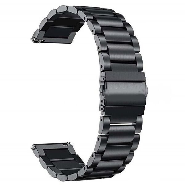 22mm Huawei Samsung Android A+ Kalite 3B Metal Bakla Kordon Siyah