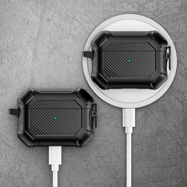 Airpods Pro 3 Armor Tank Karbon Detaylı Kılıf