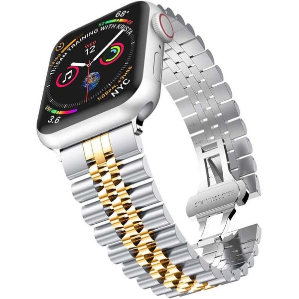 Apple Watch 38-40-41mm Rolex Metal Kordon Gümüş-Gold
