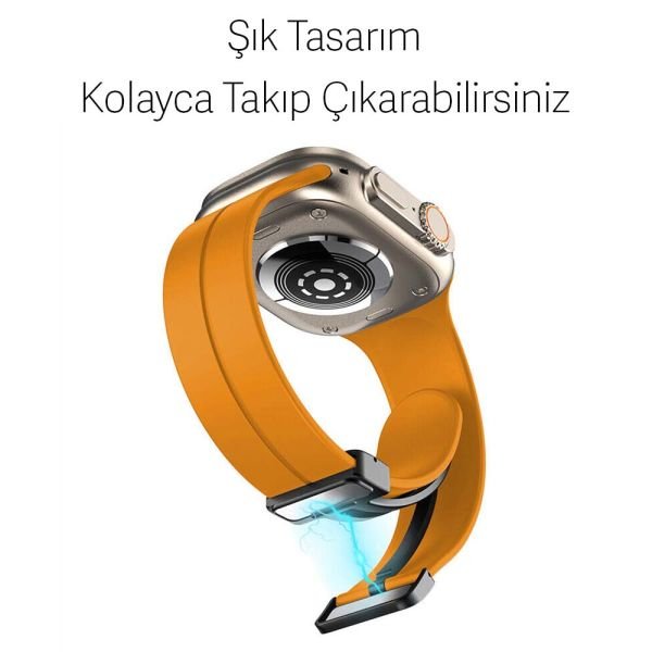 Apple Watch 49-45-44-42mm PRO Magnet Silikon Kordon