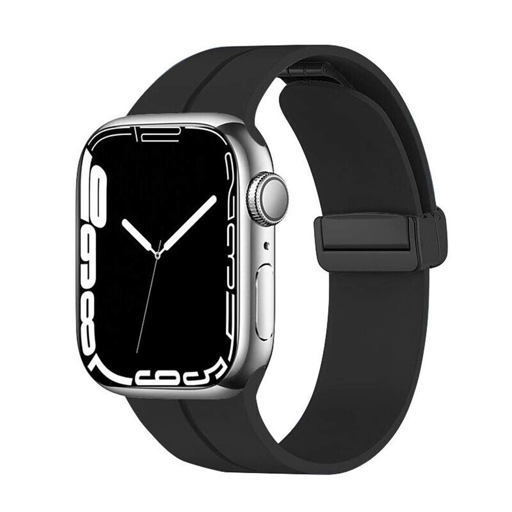 Apple Watch 49-45-44-42mm PRO Magnet Silikon Kordon Siyah