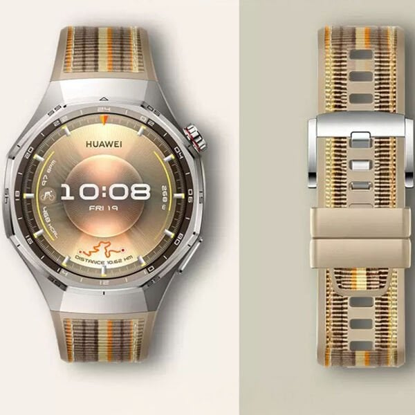 Huawei GT6 PRO Kumaşlı Dikişli Silikon Kordon Band