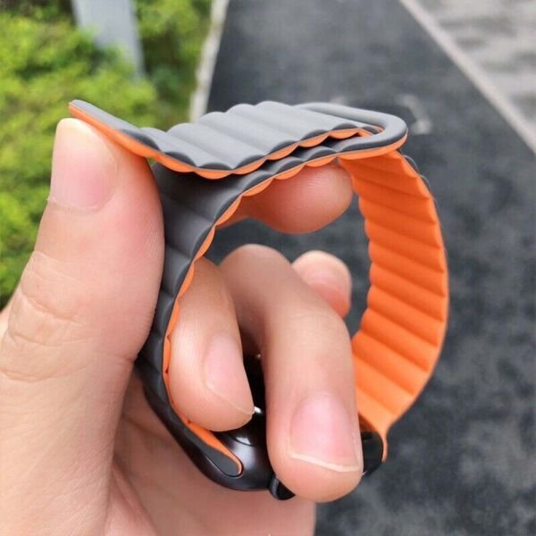 Apple Watch 49-45-44-42mm TWO Magnetli Silikon Kordon