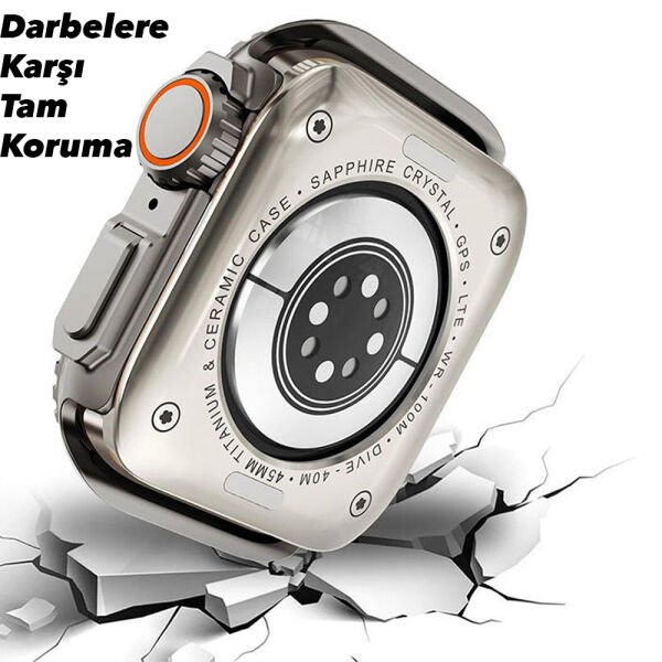 Apple Watch 46mm Metal Ultra Dönüştürücü Kasa Koruyucu