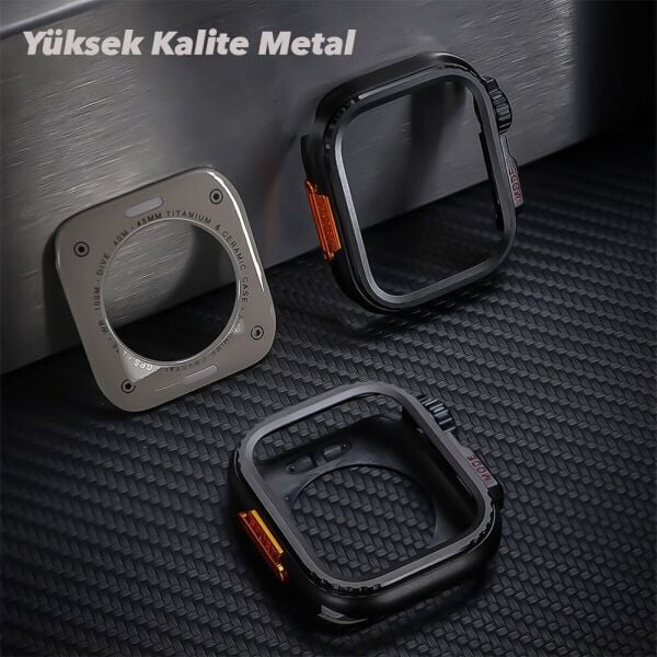 Apple Watch 44mm Metal Ultra Dönüştürücü Kasa Koruyucu
