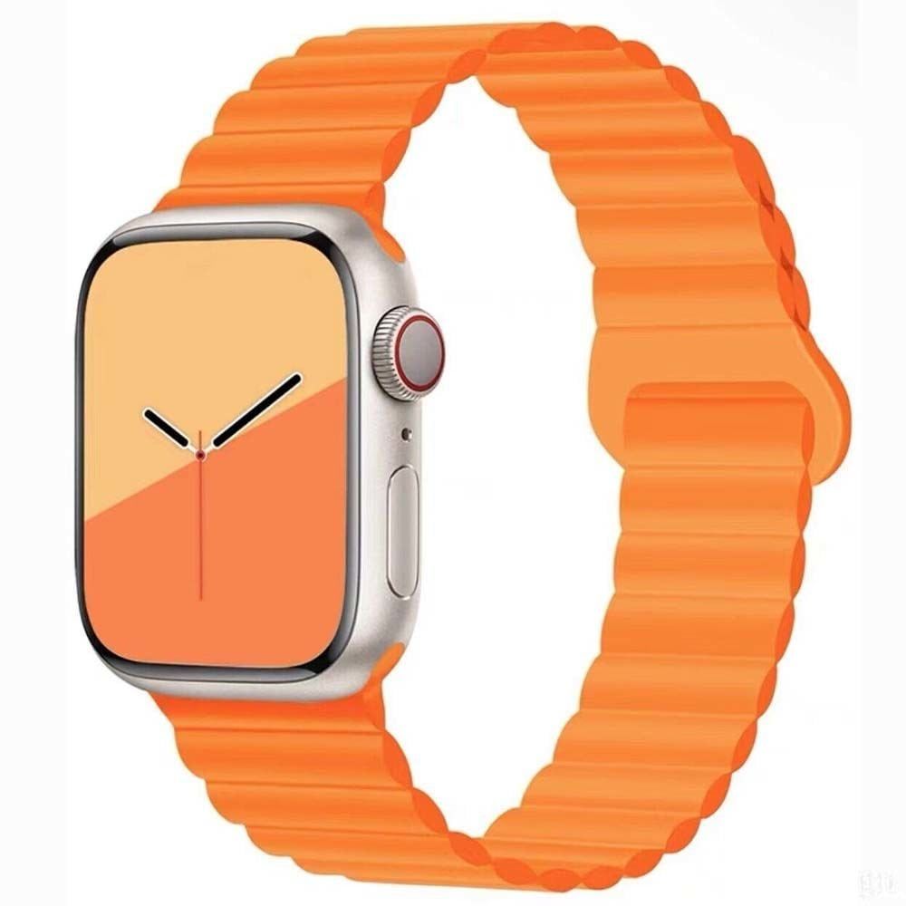 Apple Watch 38-40-41mm TWO Magnetli Silikon Kordon Turuncu