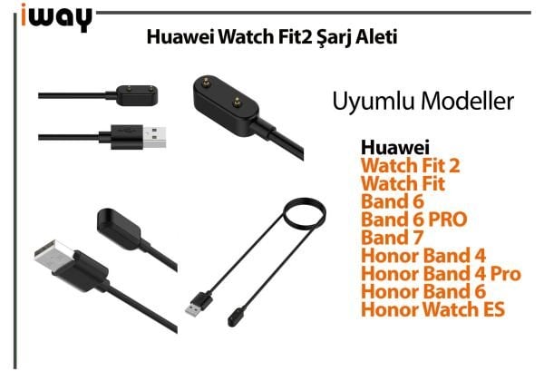 Huawei Watch Fit2 Band 6 vs.. Şarj Kablosu