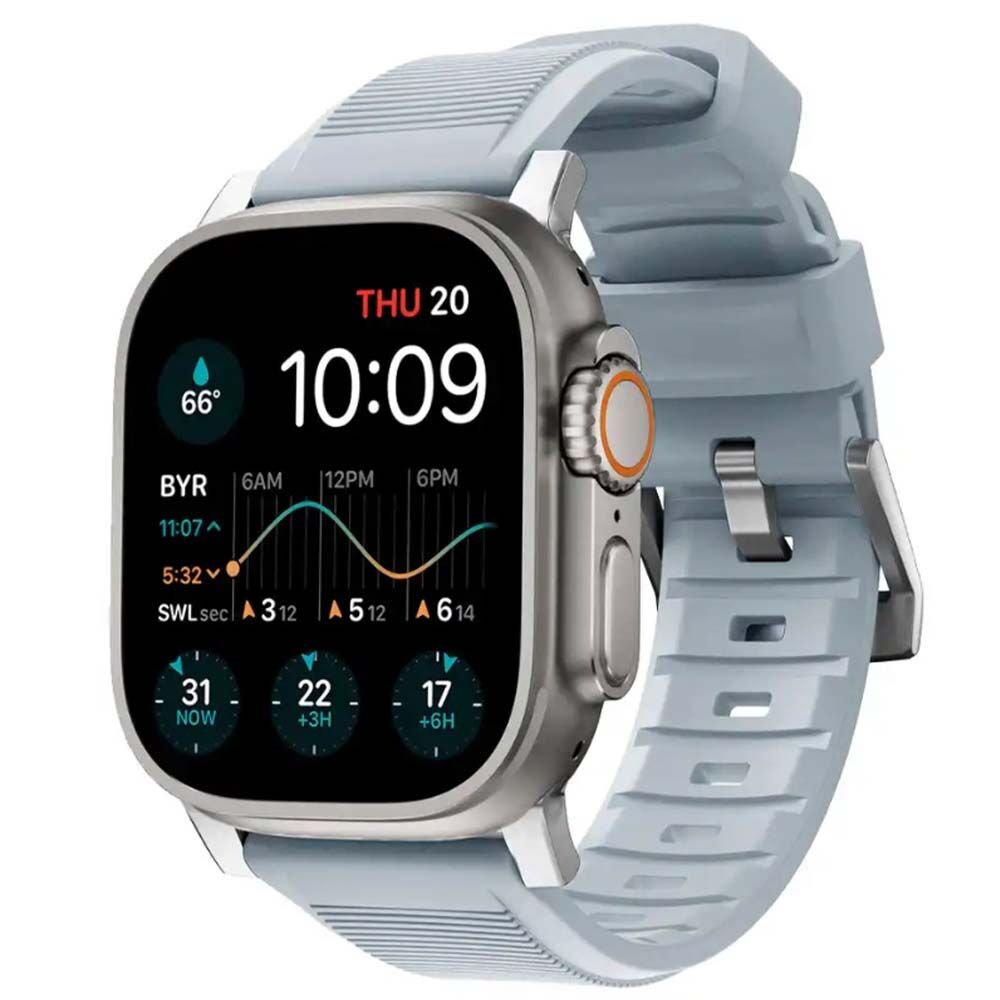 Apple Watch 49mm-45mm-44mm-42mm Rugged Silikon Kordon Açık Mavi