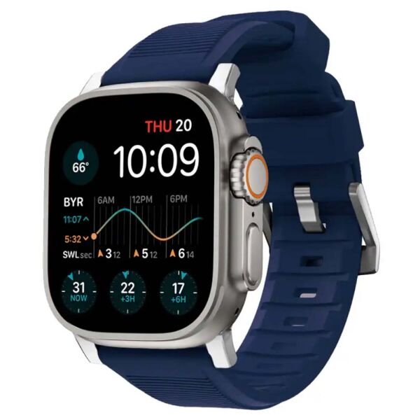 Apple Watch 49mm-45mm-44mm-42mm Rugged Silikon Kordon Lacivert