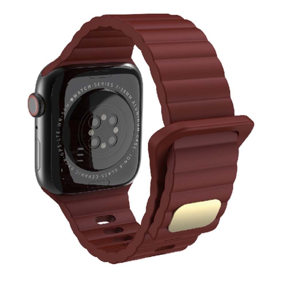 Apple Watch 49/45/44/42mm Simple Loop Silikon Kordon Bordo