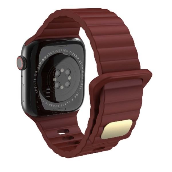 Apple Watch 49/45/44/42mm Simple Loop Silikon Kordon Bordo