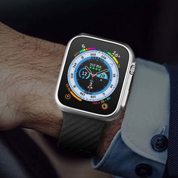 Apple Watch 49/45/44/42mm Karbon Tasarım PRO Magnetli Silikon Kordon