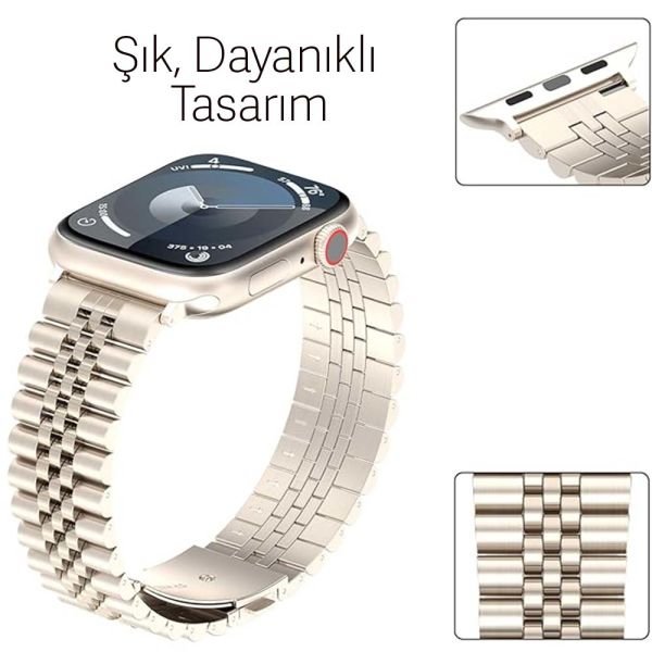 Apple Watch 38-40-41mm Rolex Metal Kordon Starlight