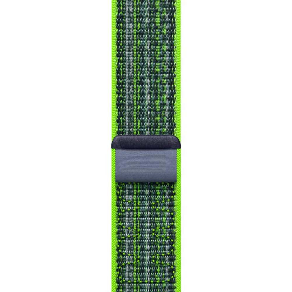 Apple Watch 42-44-45-49mm Nike Hasır Cırtlı Kumaş Kordon Lime