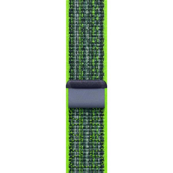 Apple Watch 42-44-45-49mm Nike Hasır Cırtlı Kumaş Kordon Lime