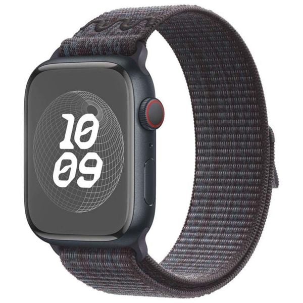 Apple Watch 38-40-41mm Nike Hasır Cırtlı Kumaş Kordon Midnight