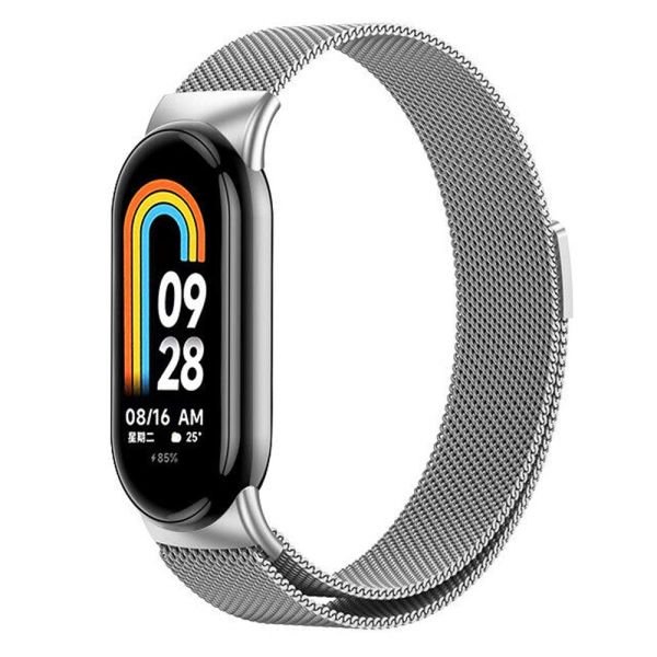 Xiaomi Mi Band 8 Milan Metal Hasır Kordon Gümüş