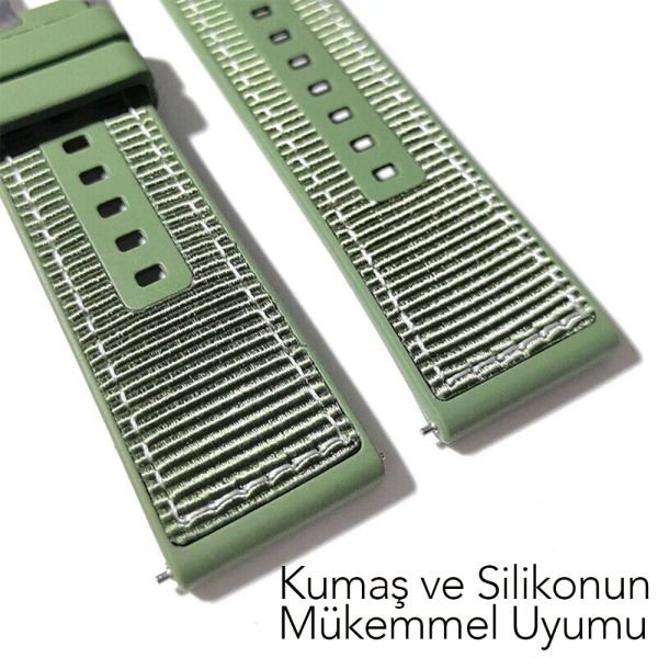 22mm Gt4 Kumaş + Silikon Tokalı Kordon