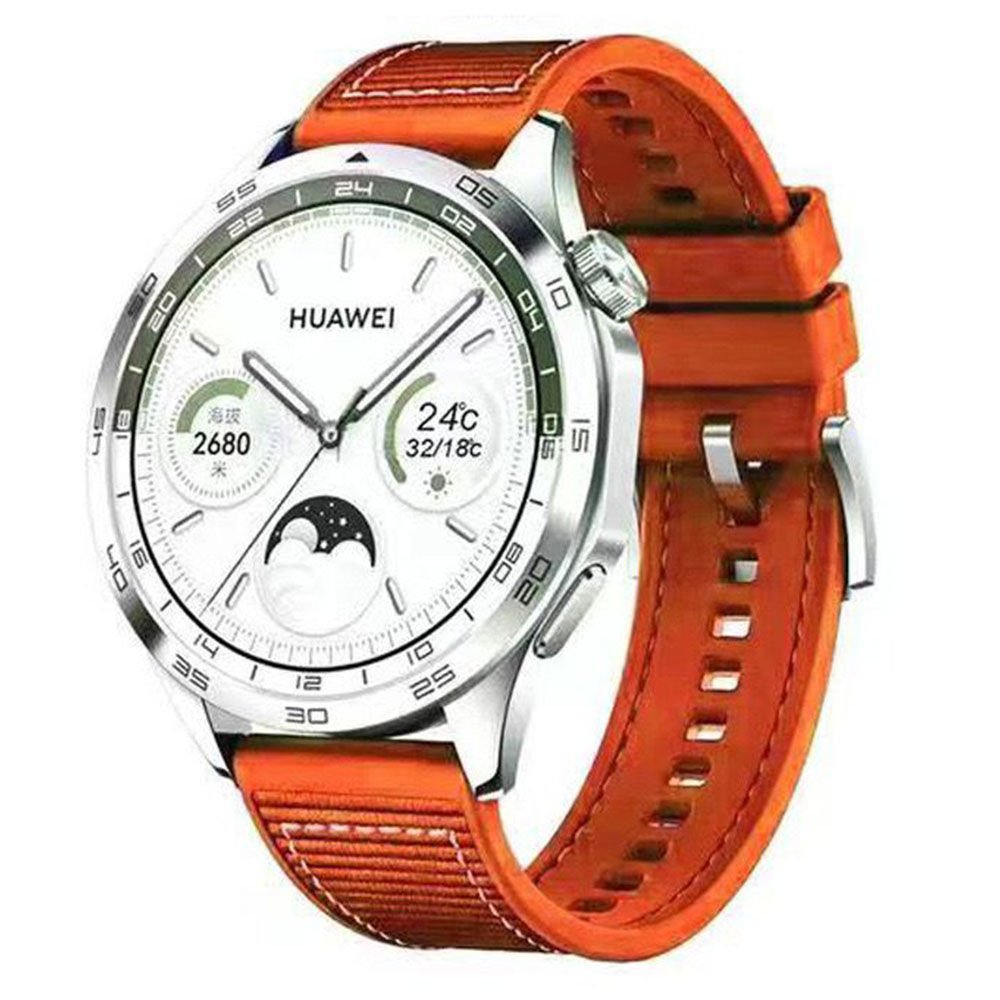 22mm Gt4 Kumaş + Silikon Tokalı Kordon Turuncu