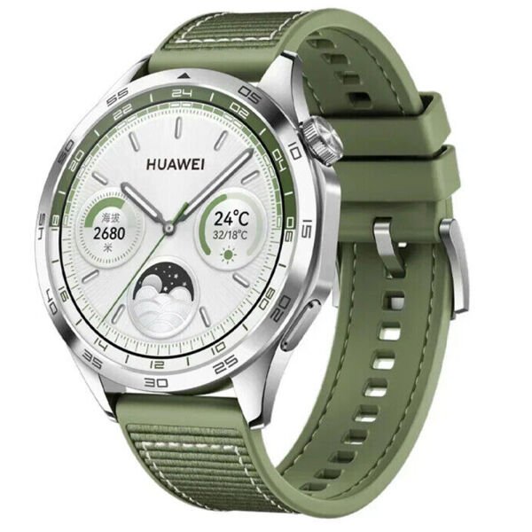 22mm Gt4 Kumaş + Silikon Tokalı Kordon Yeşil