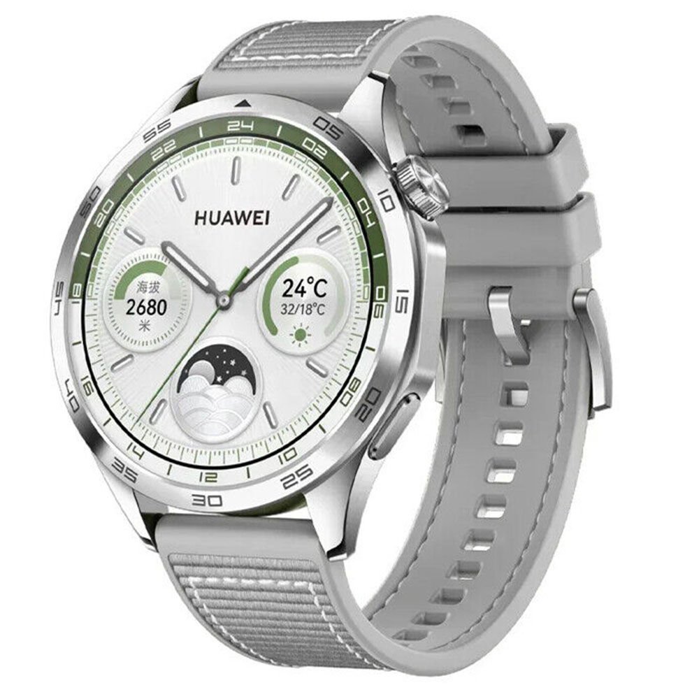 22mm Gt4 Kumaş + Silikon Tokalı Kordon Gri