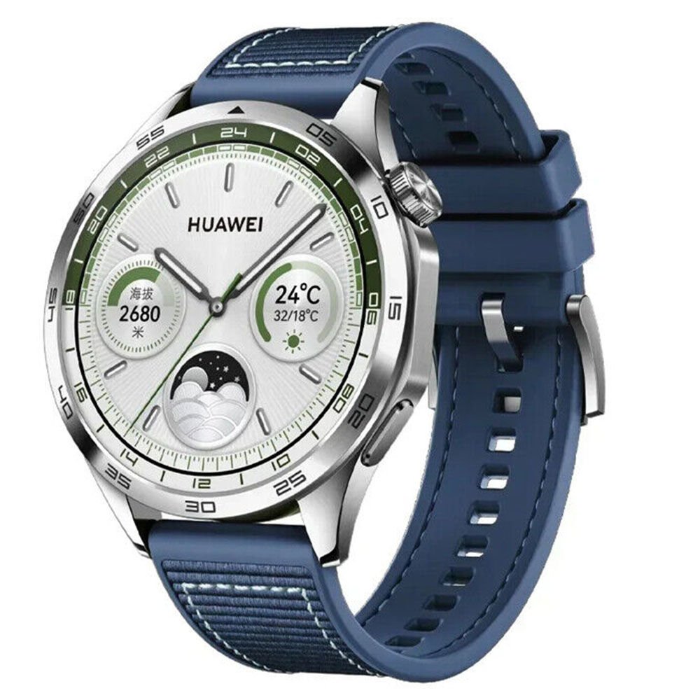 22mm Gt4 Kumaş + Silikon Tokalı Kordon Lacivert