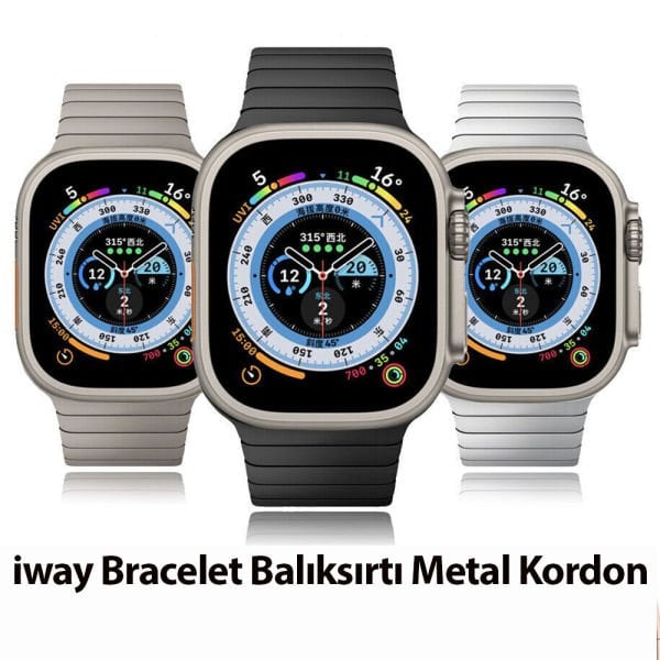 Apple Watch 49-45-44-42mm Balıksırtı Blacelet Metal Kordon