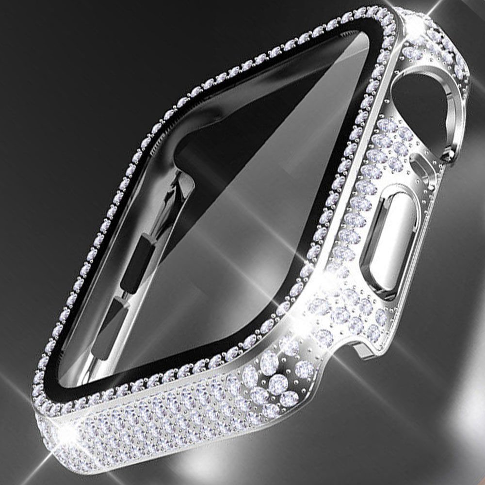 Apple Watch 45-44-40-41mm Komple Taşlı Kasa Ekran Koruyucu
