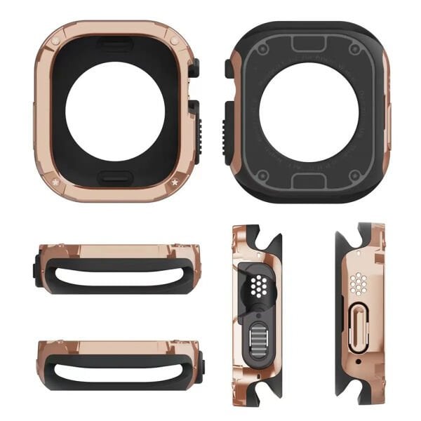 Apple Watch 44mm-45mm Armor Kasa Çift Katman Silikon Kasa Koruma