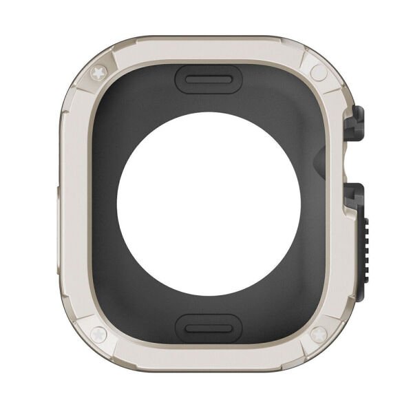 Apple Watch 44mm-45mm Armor Kasa Çift Katman Silikon Kasa Koruma Starlight