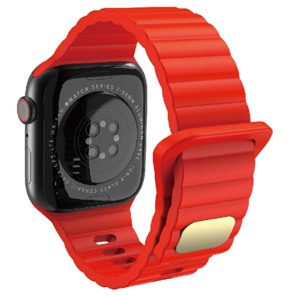 Apple Watch 49/45/44/42mm Simple Loop Silikon Kordon Kırmızı