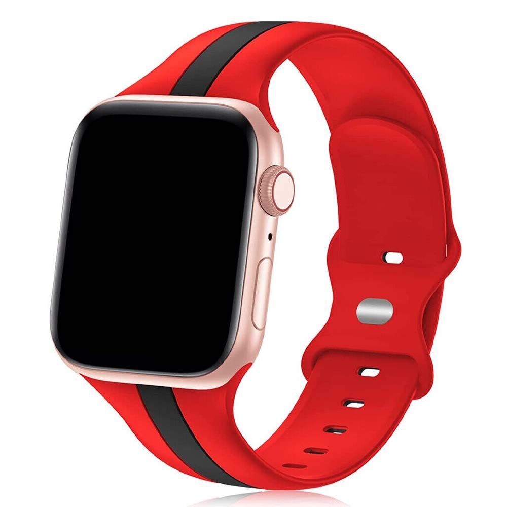 Apple Watch 38-40-41mm Way Şeritli Silikon Kordon