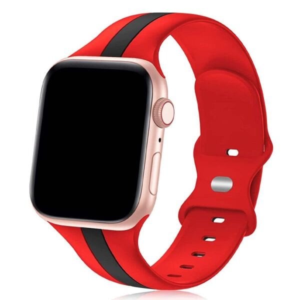 Apple Watch 38-40-41mm Way Şeritli Silikon Kordon