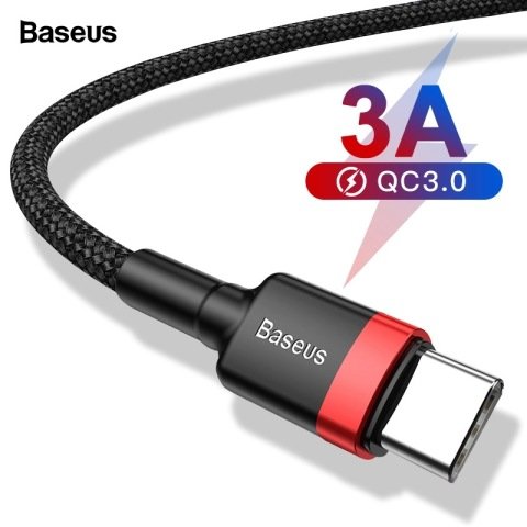 Baseus Type-C Cafule Hızlı Kablo 1M (100 cm) 3A Füme