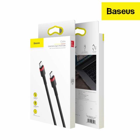 Baseus Type-C to Type-C Cafule QC 2.0 Hızlı Şarj Kablosu  2M (200 cm) Füme